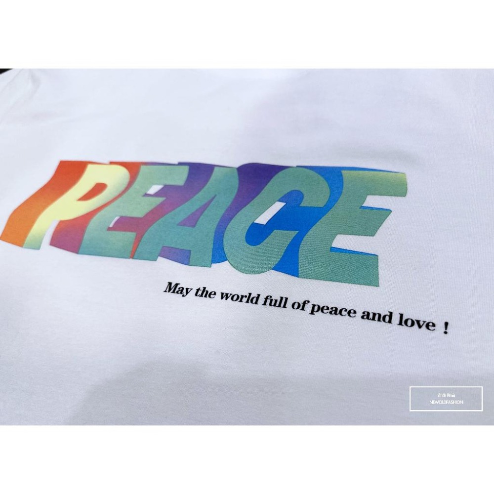 『新品上市』重磅彩色立體PEACE短T(NOF23022542)-白-細節圖3