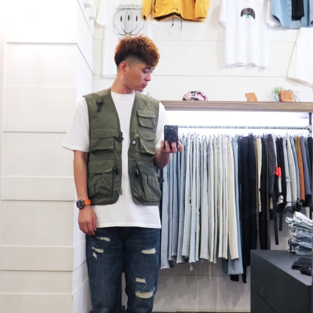 『新品上市』重磅框線刷破黃條補丁中直筒褲(NOF2009911)-細節圖7