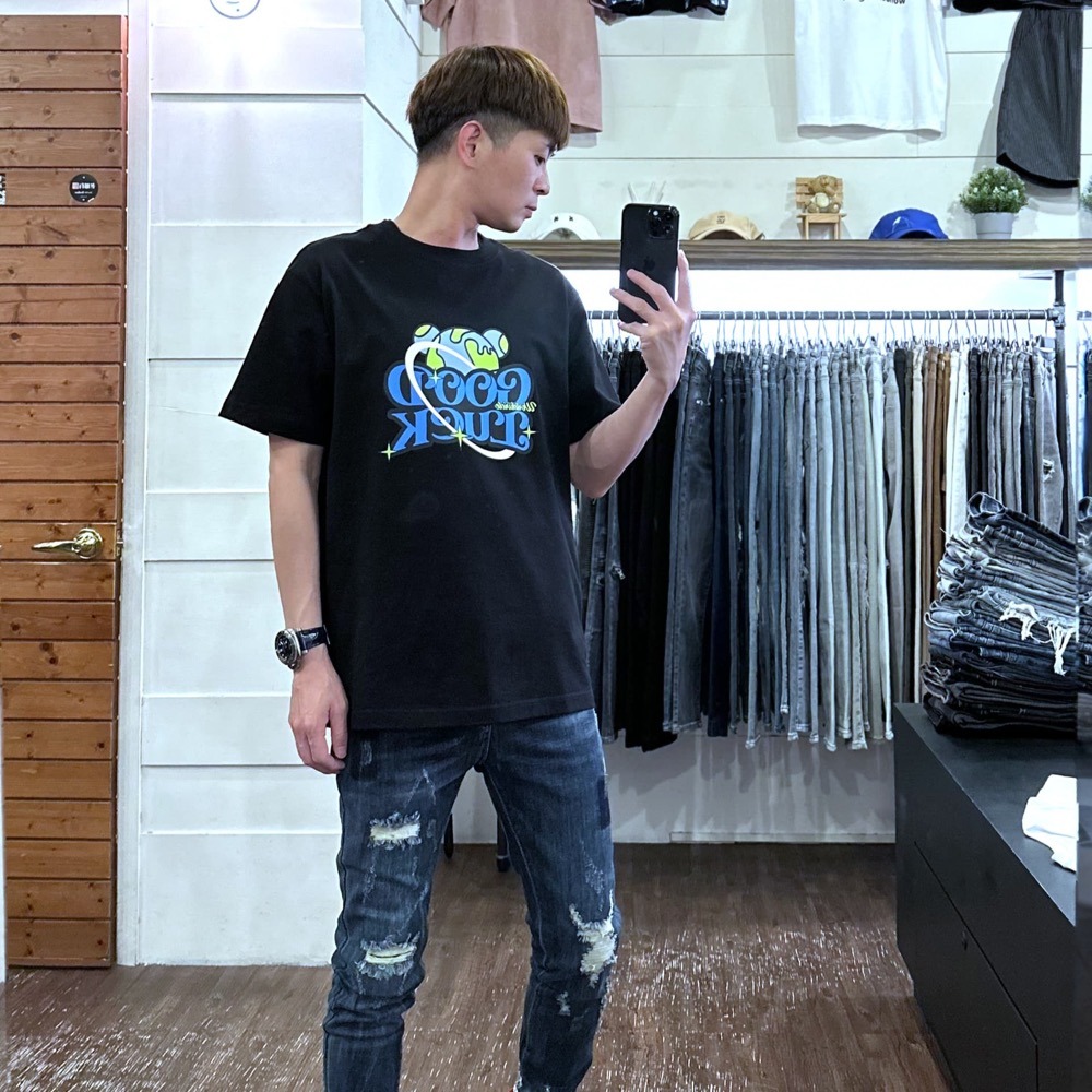 『新品上市』重磅藍印ㄑ字抓痕破壞小直筒牛仔褲(NOF23042306)-細節圖3