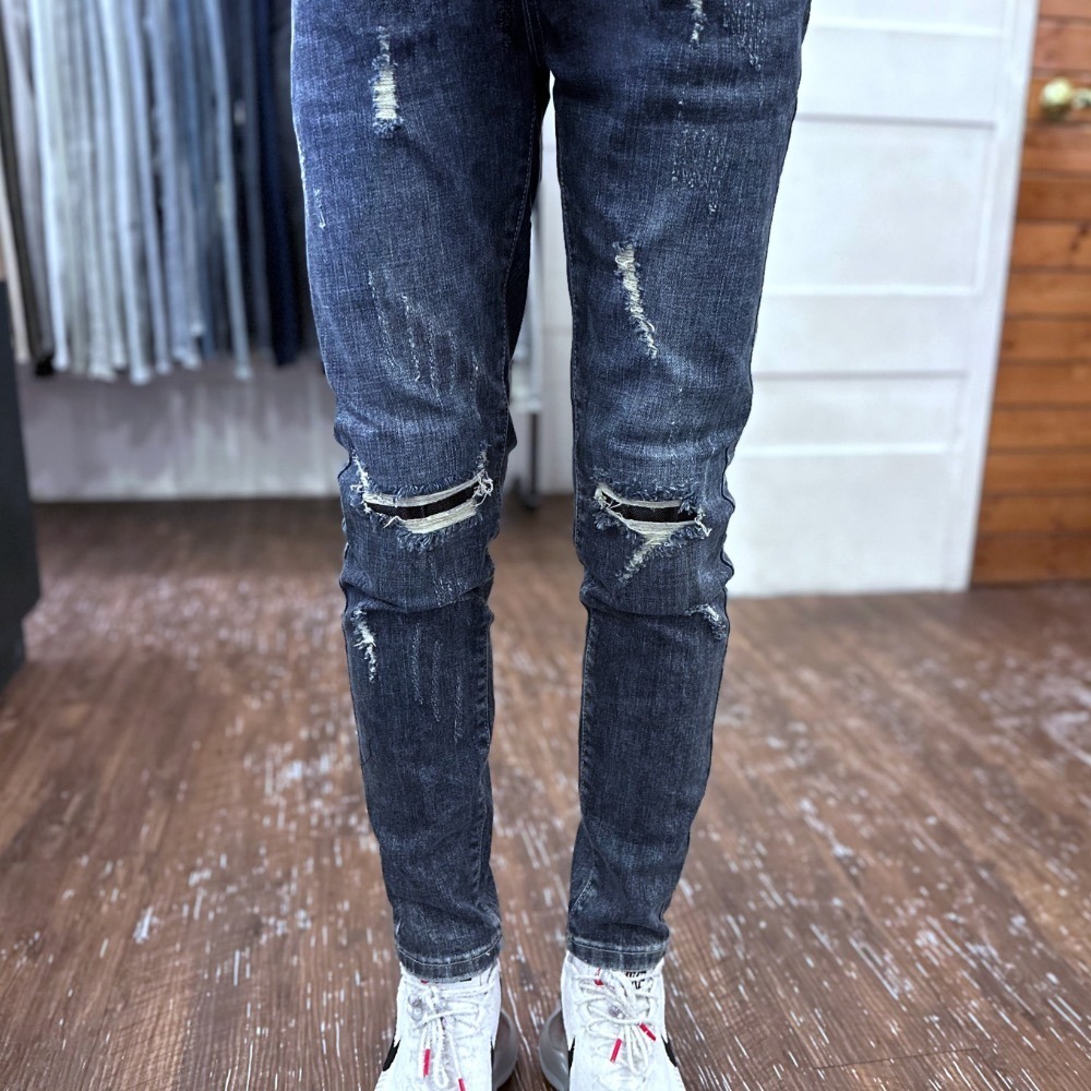 『新品上市』重磅貓抓多破壞小直筒牛仔褲(NOF23043658)-細節圖3