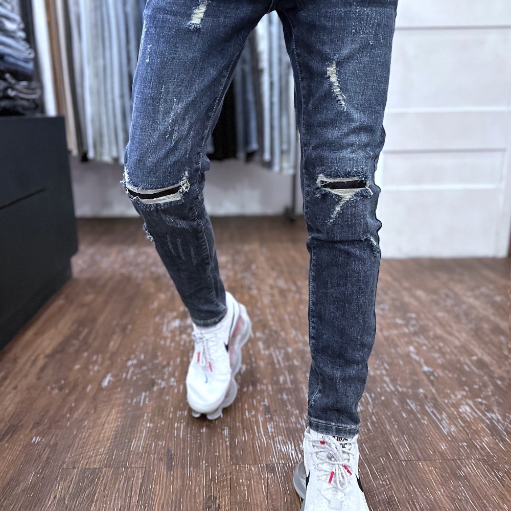 『新品上市』重磅貓抓多破壞小直筒牛仔褲(NOF23043658)-細節圖8