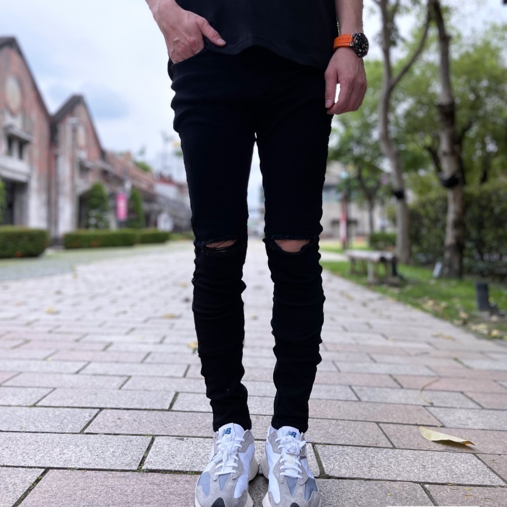 『新品上市』重磅雙膝破壞小直筒褲(NOF2204D004)-細節圖3