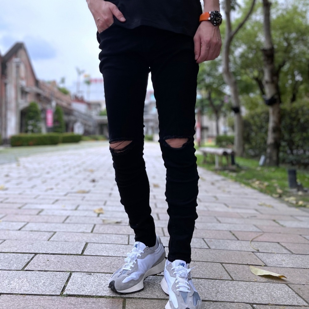 『新品上市』重磅雙膝破壞小直筒褲(NOF2204D004)-細節圖4