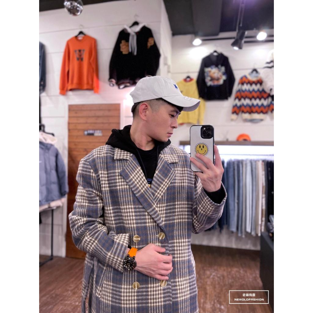 『老爺有喜』重磅多色格紋毛呢大衣-細節圖4