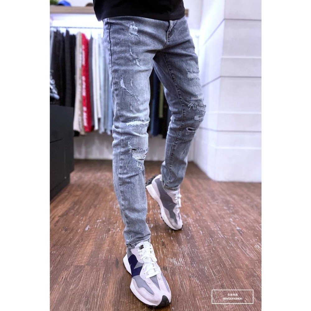 『老爺有喜』重磅多重縫線補丁小直筒褲(NOF2203L632)-細節圖2