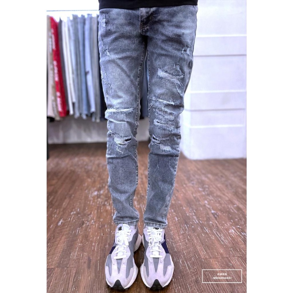 『老爺有喜』重磅多重縫線補丁小直筒褲(NOF2203L632)-細節圖4