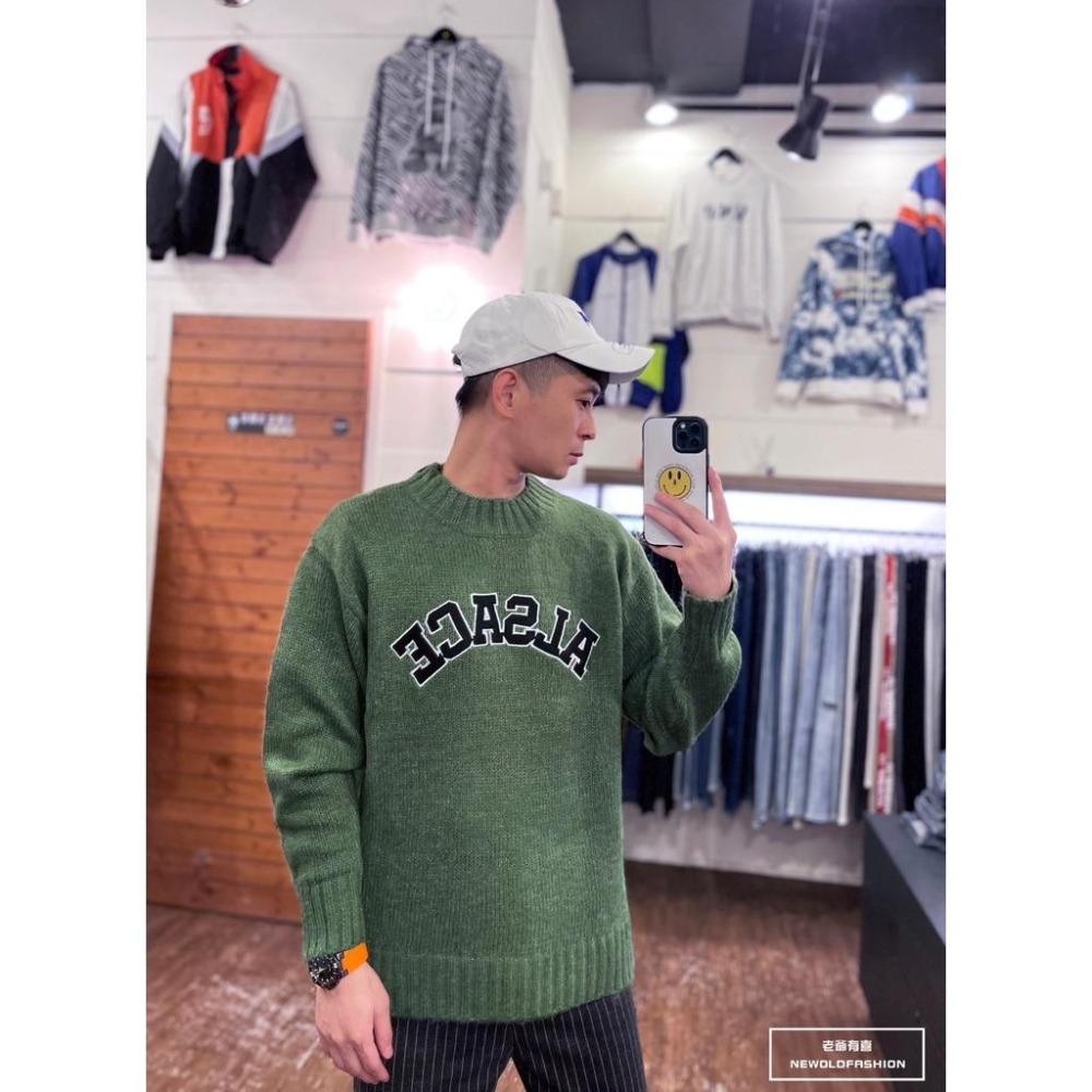 『老爺有喜』重磅ALSACE刺繡針織毛衣-綠-細節圖3