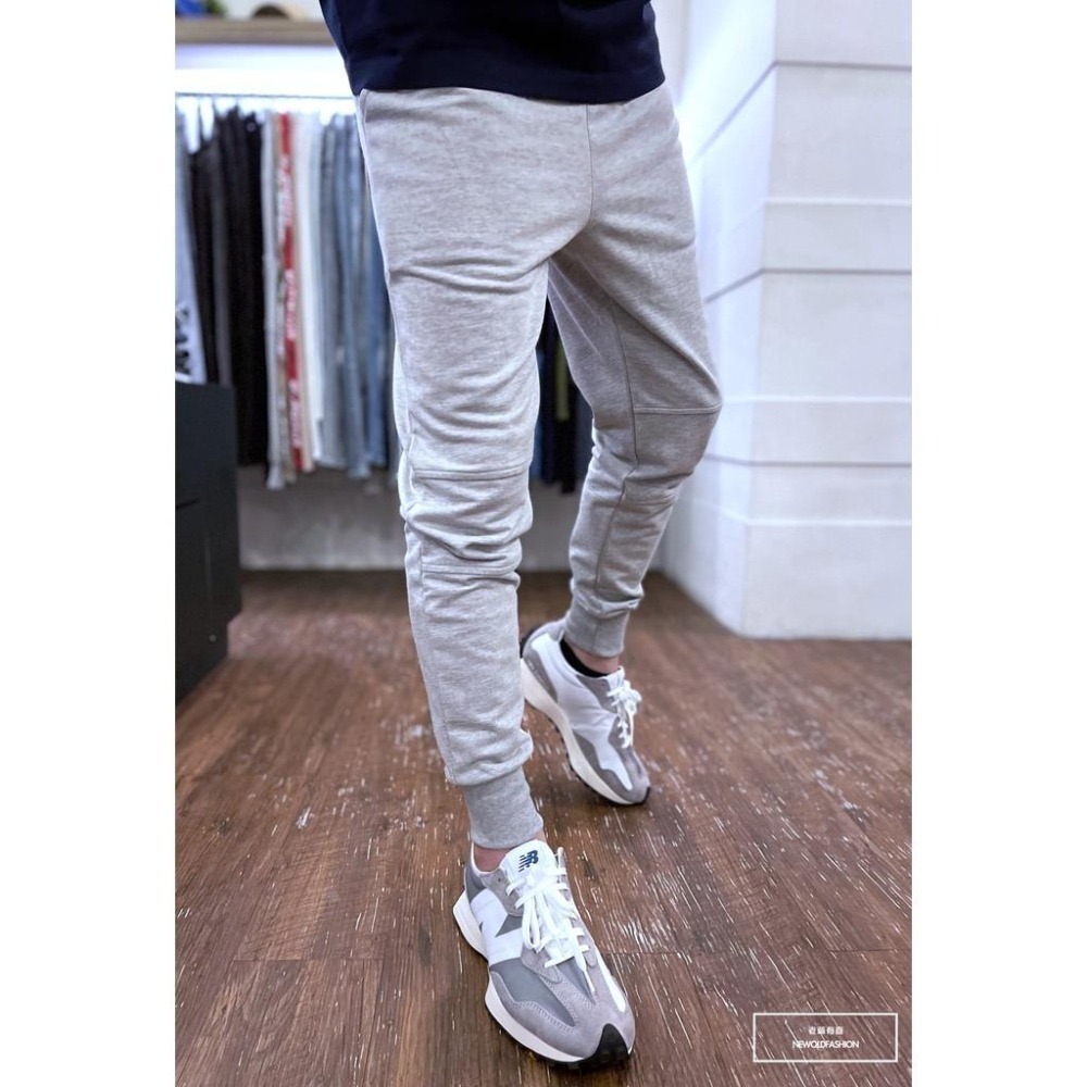 『老爺有喜』重磅拼接棉長褲-淺灰-細節圖3