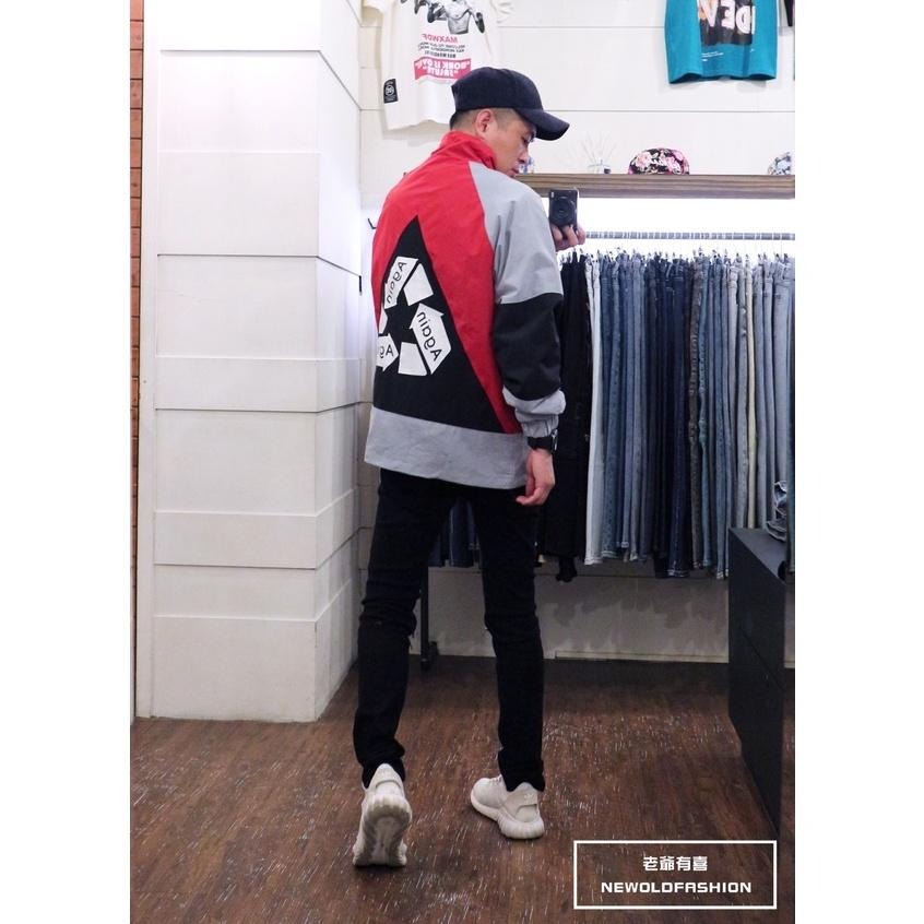 『老爺有喜』三角撞色拼接立領防風外套(NOF2109A105)-紅-細節圖2