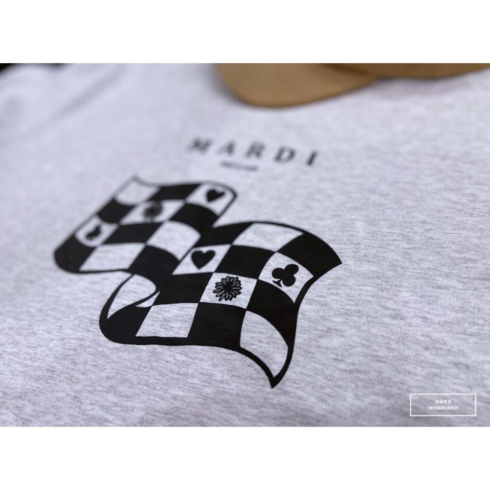 『老爺有喜』重磅Mardi棋盤格短T-淺灰-細節圖4