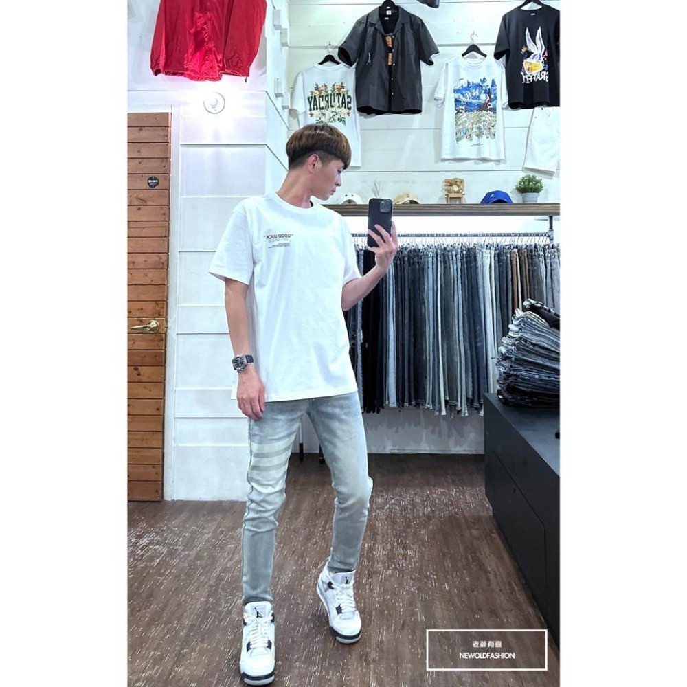 『新品上市』重磅灰藍四槓小直筒(NOF23053885)-細節圖3