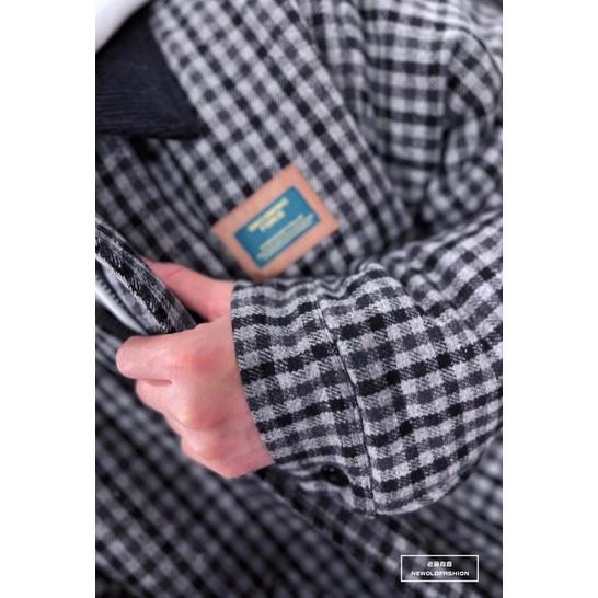 『老爺有喜』重磅皮標燈芯絨格紋鋪棉外套(NOF2111H1788)-細節圖8