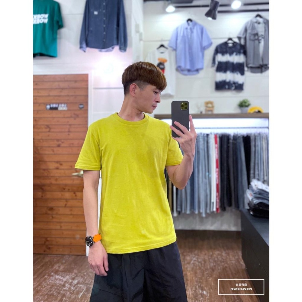 『老爺有喜』重磅UPF50+超高防護係數素色短Ｔ恤-黃綠-細節圖3