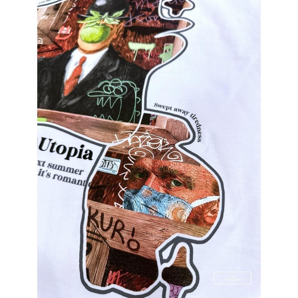 『新品上市』重磅surreal拼圖短T(NOF23052687)-白-細節圖5