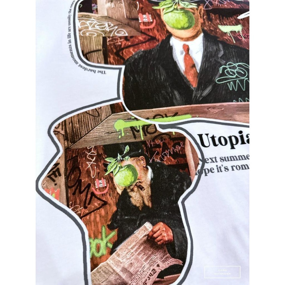 『新品上市』重磅surreal拼圖短T(NOF23052687)-白-細節圖8