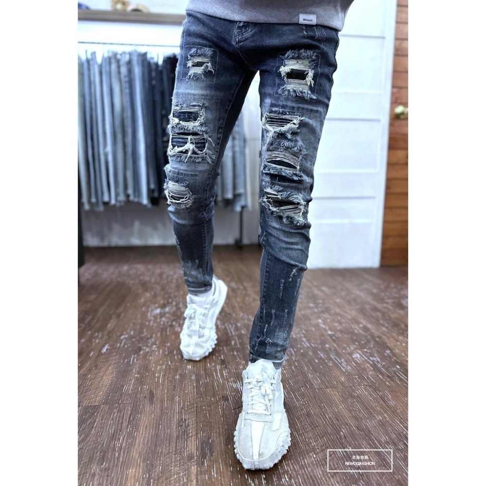 『老爺有喜』重磅六格破壞補丁小直筒(NOF22123800)-細節圖2