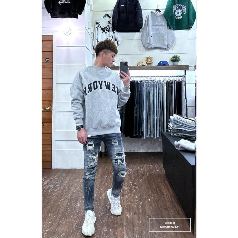 『老爺有喜』重磅六格破壞補丁小直筒(NOF22123800)-細節圖3