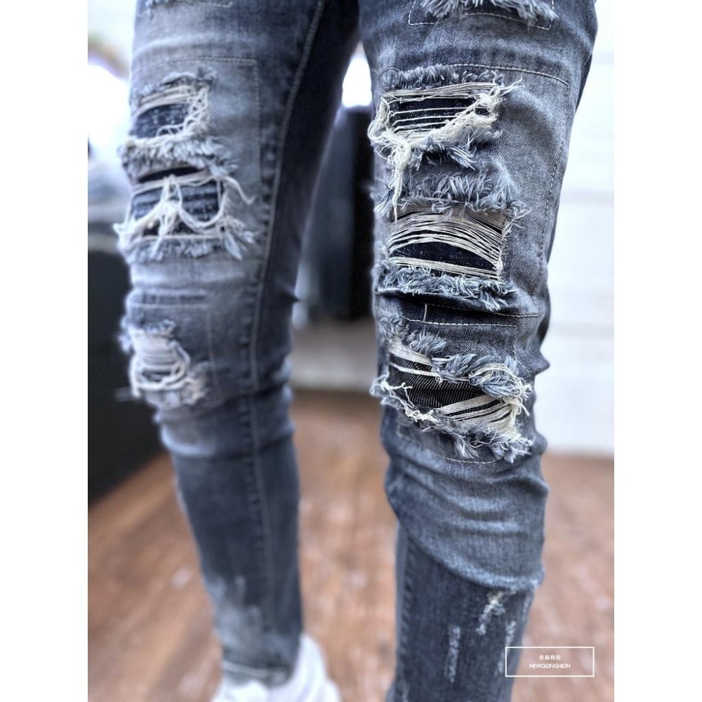 『老爺有喜』重磅六格破壞補丁小直筒(NOF22123800)-細節圖4