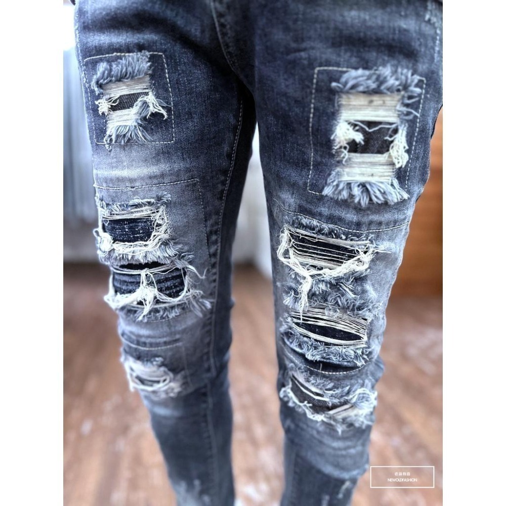 『老爺有喜』重磅六格破壞補丁小直筒(NOF22123800)-細節圖5