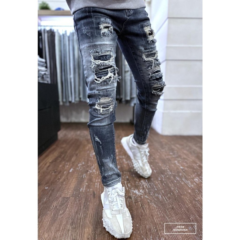 『老爺有喜』重磅六格破壞補丁小直筒(NOF22123800)-細節圖6