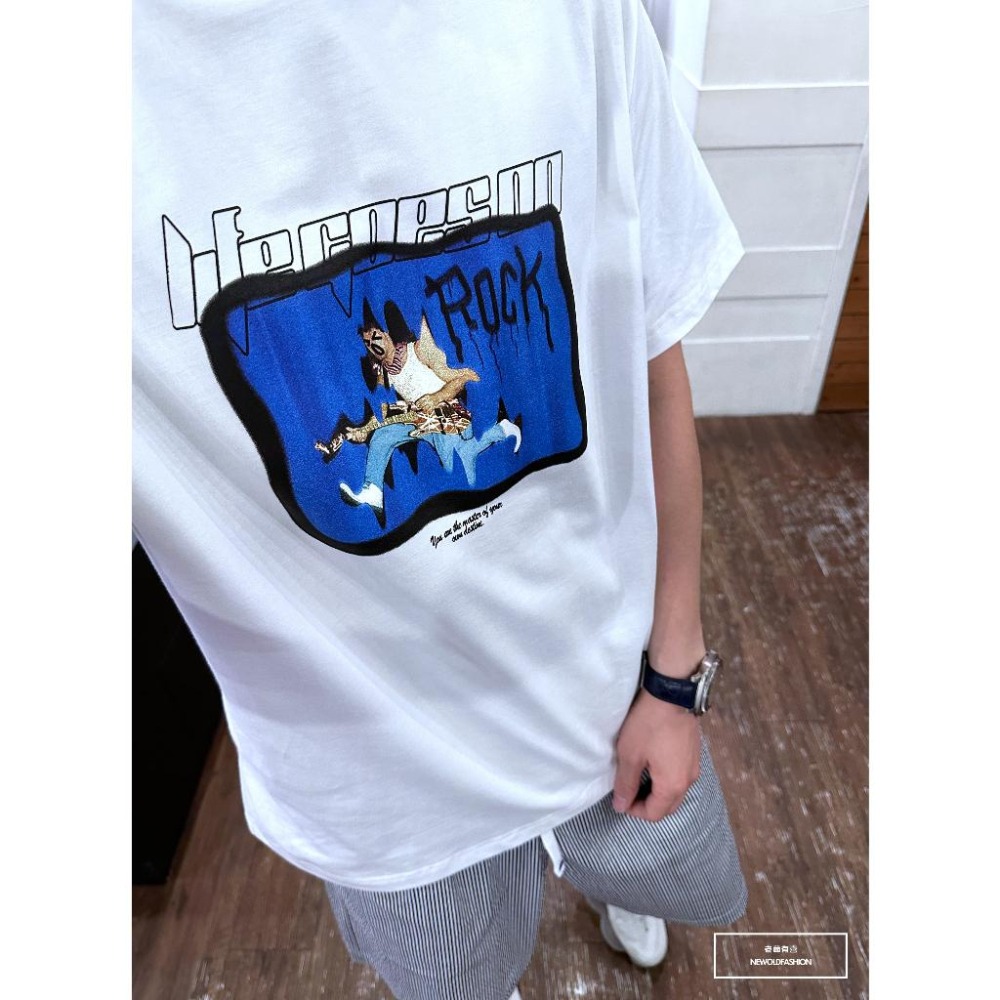 『新品上市』重磅ROCK吉他手短T(NOF23032521)-白-細節圖3