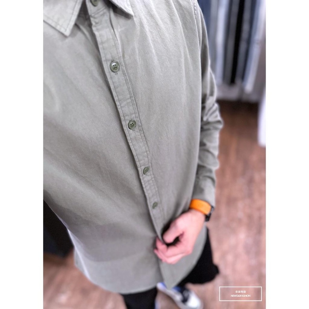『老爺有喜』重磅素色硬挺牛津襯衫-綠(NOF2209B8850)-細節圖3