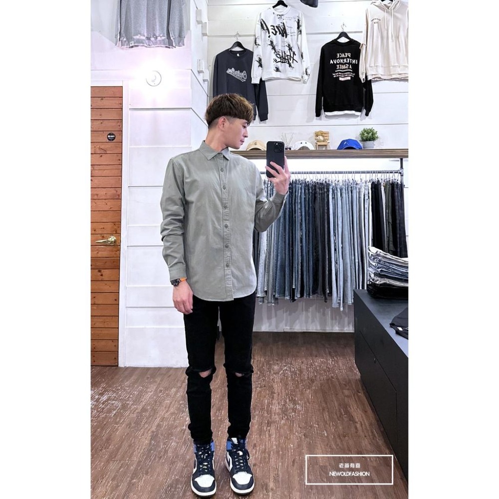 『老爺有喜』重磅素色硬挺牛津襯衫-綠(NOF2209B8850)-細節圖4