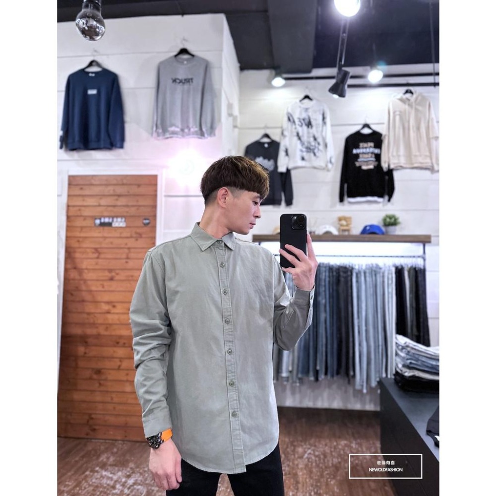 『老爺有喜』重磅素色硬挺牛津襯衫-綠(NOF2209B8850)-細節圖6