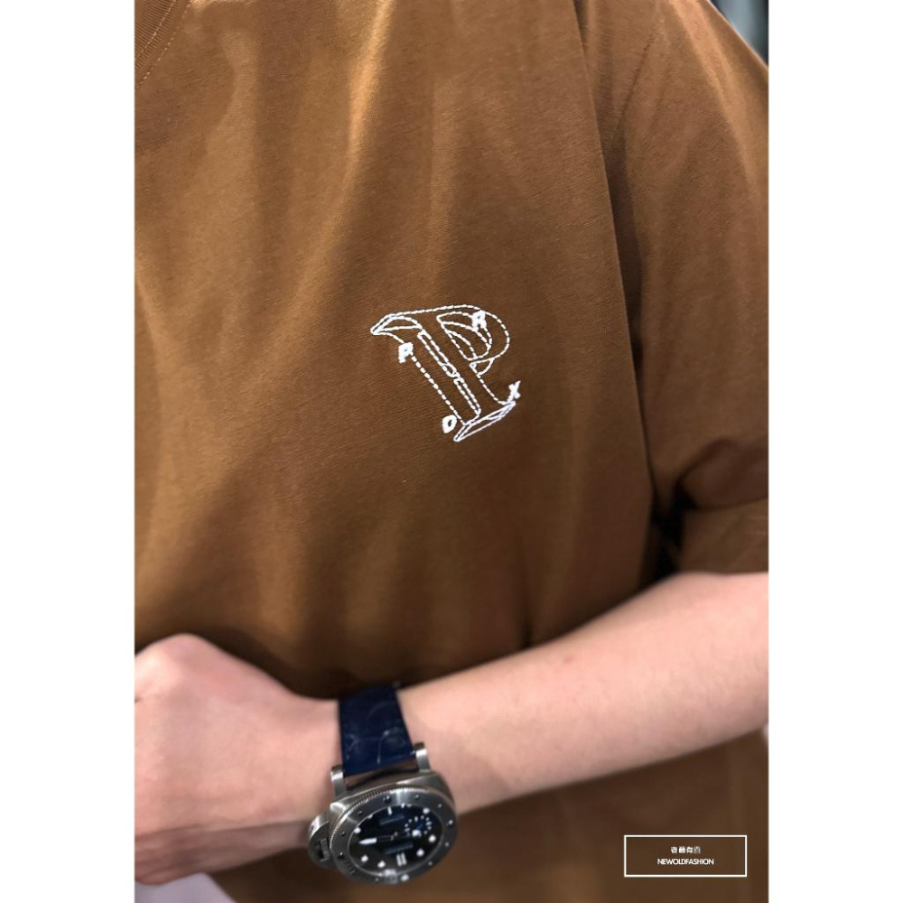 『新品上市』重磅虛線P英字短T(NOF2303C30037)-咖-細節圖2