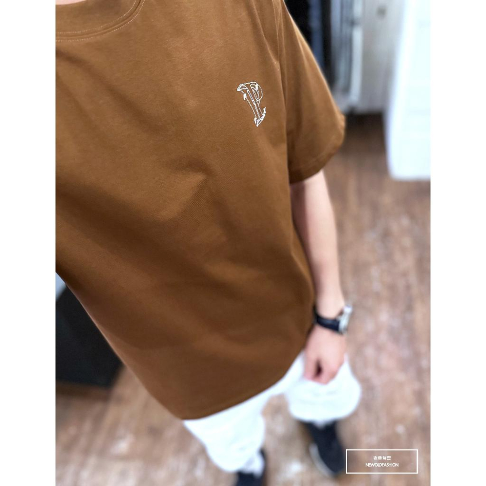 『新品上市』重磅虛線P英字短T(NOF2303C30037)-咖-細節圖5