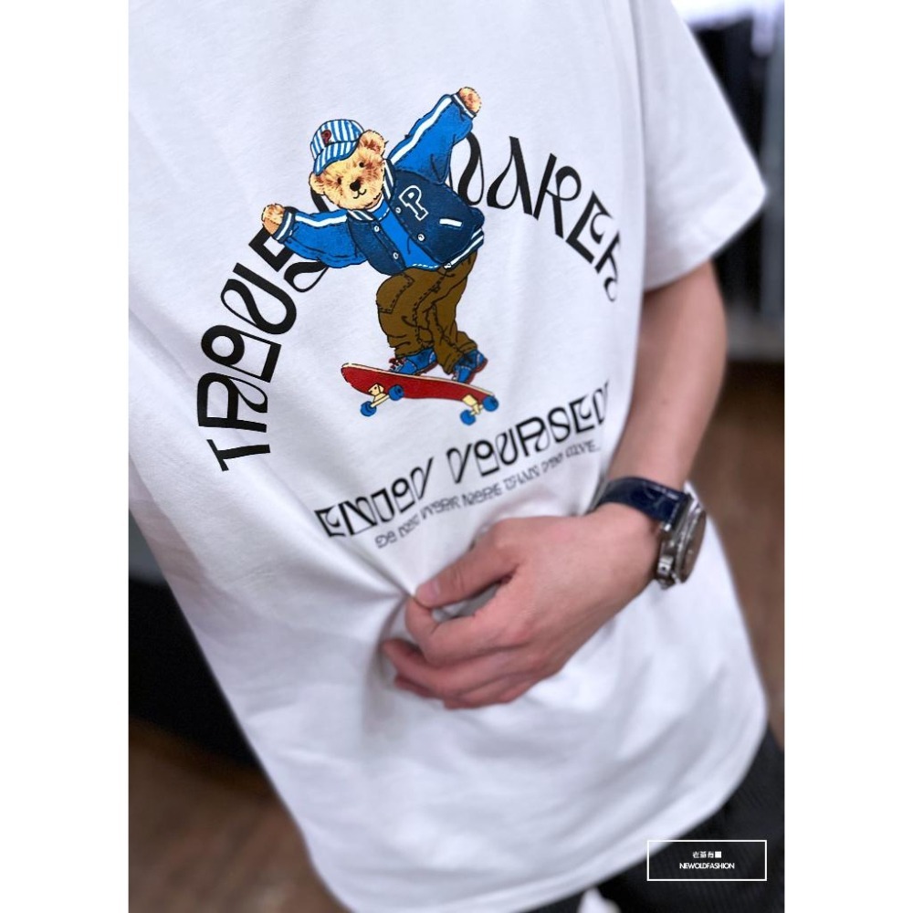 『新品上市』重磅滑板熊短T(NOF23022532)-白-細節圖5