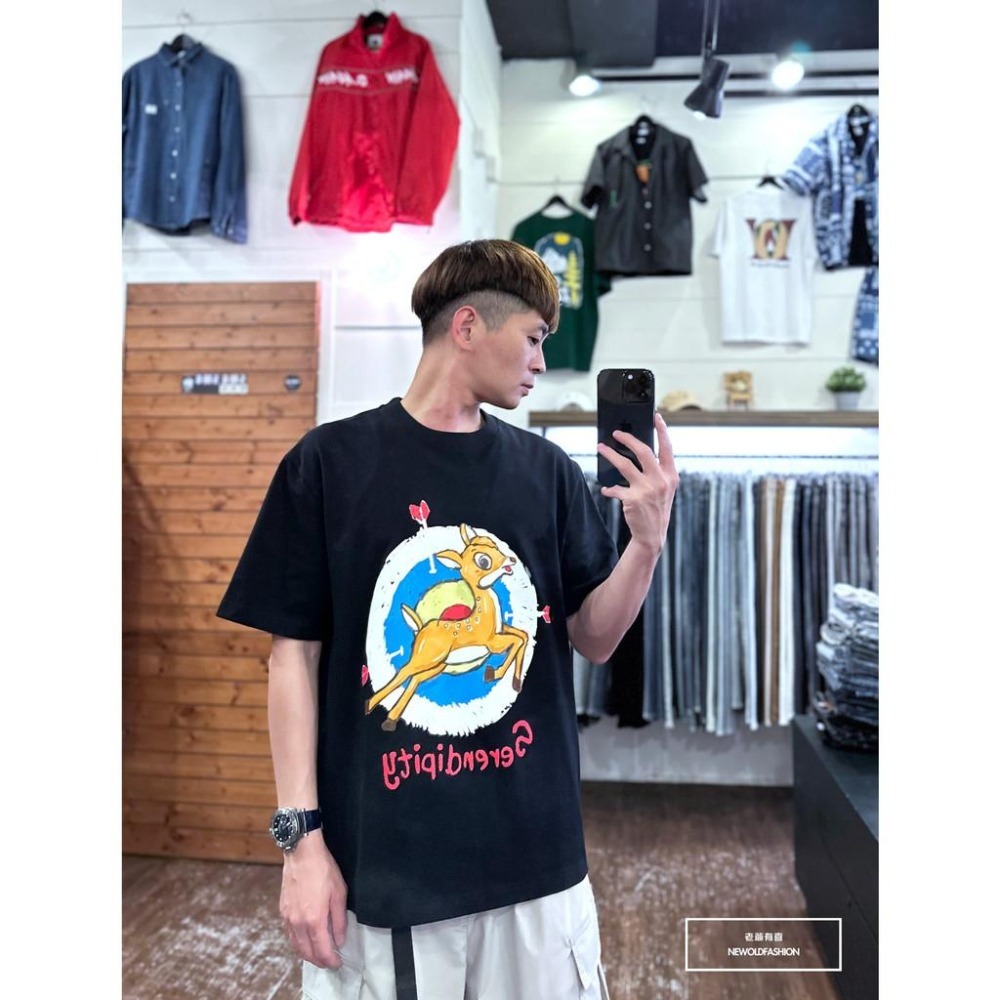 『新品上市』重磅紅心斑比短T(NOF23052648)-黑-細節圖3