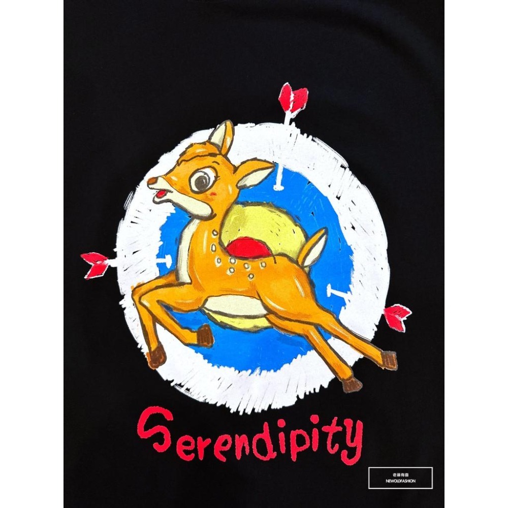 『新品上市』重磅紅心斑比短T(NOF23052648)-黑-細節圖4