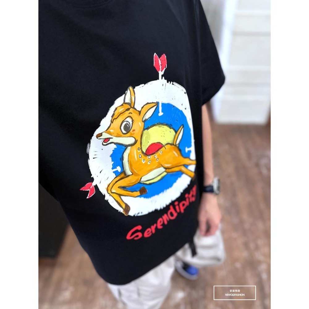 『新品上市』重磅紅心斑比短T(NOF23052648)-黑-細節圖6