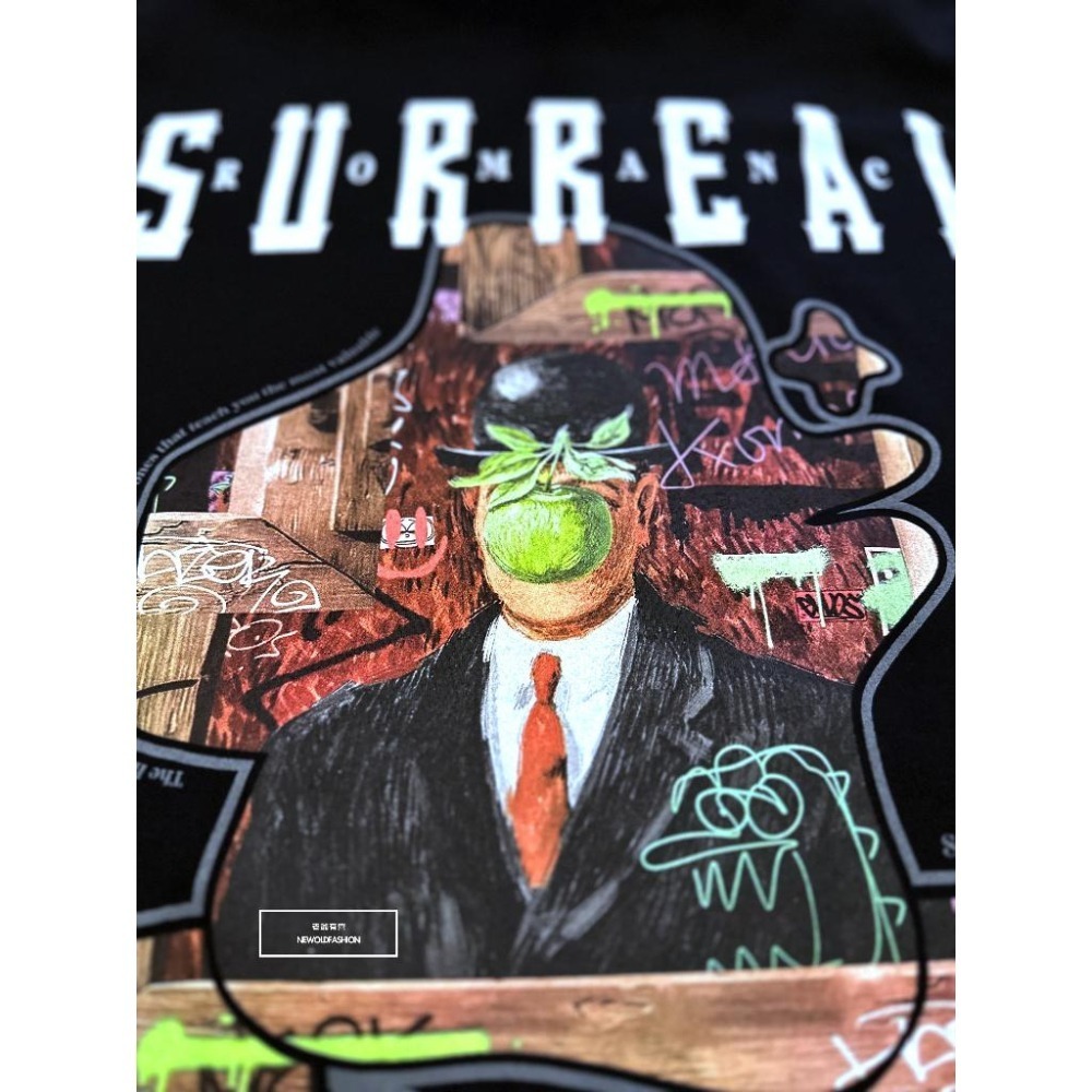 『新品上市』重磅surreal拼圖短T(NOF23052687)-黑-細節圖3