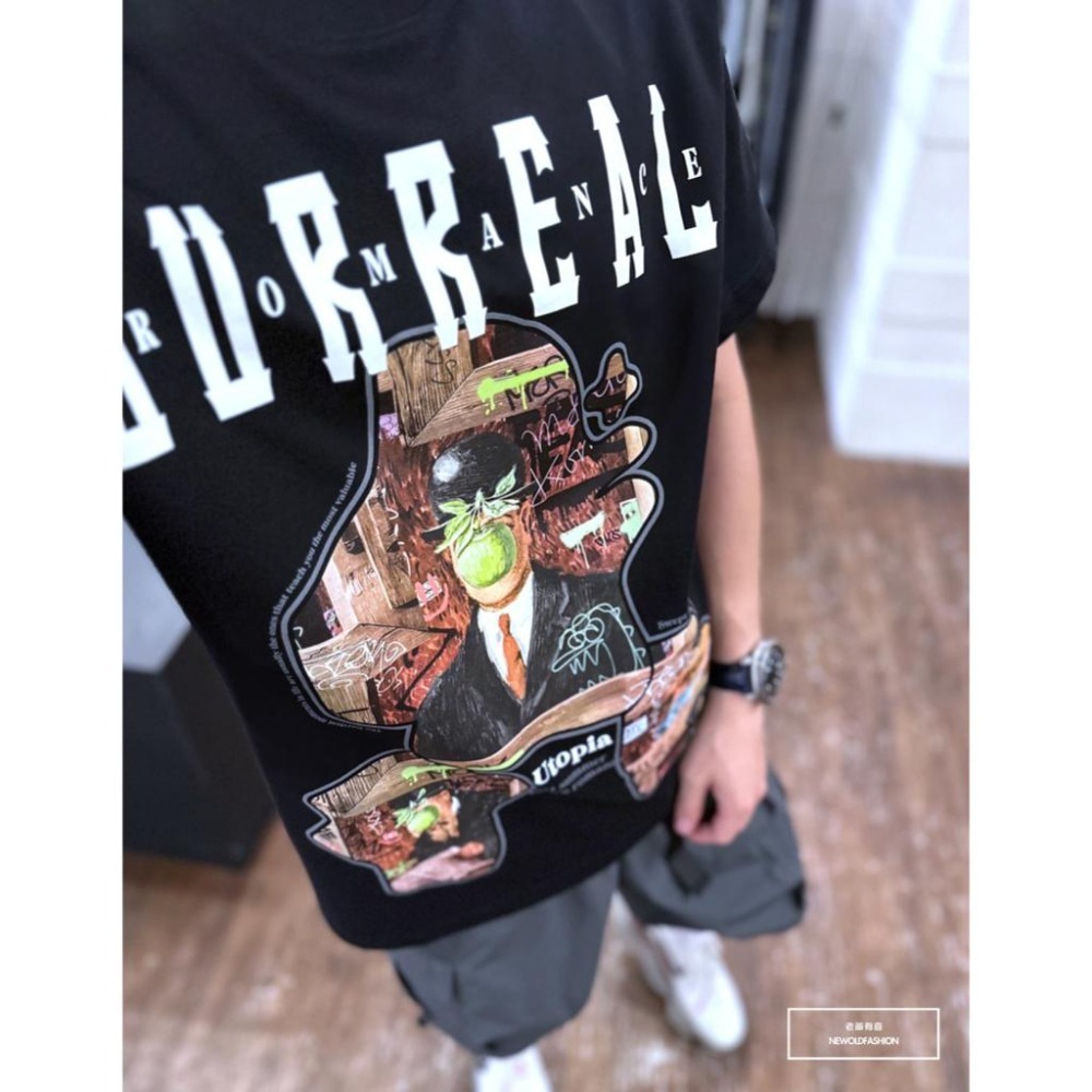 『新品上市』重磅surreal拼圖短T(NOF23052687)-黑-細節圖6