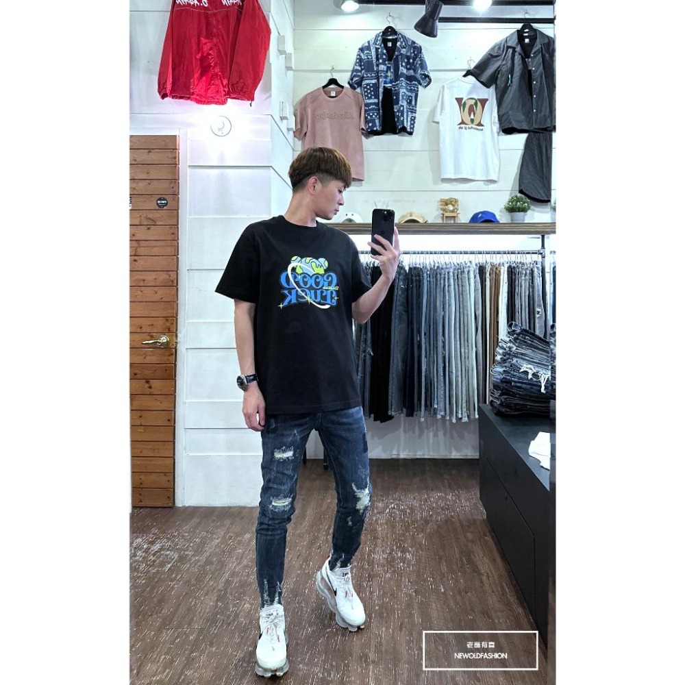 『新品上市』重磅藍印ㄑ字抓痕破壞小直筒牛仔褲(NOF23042306)-細節圖4