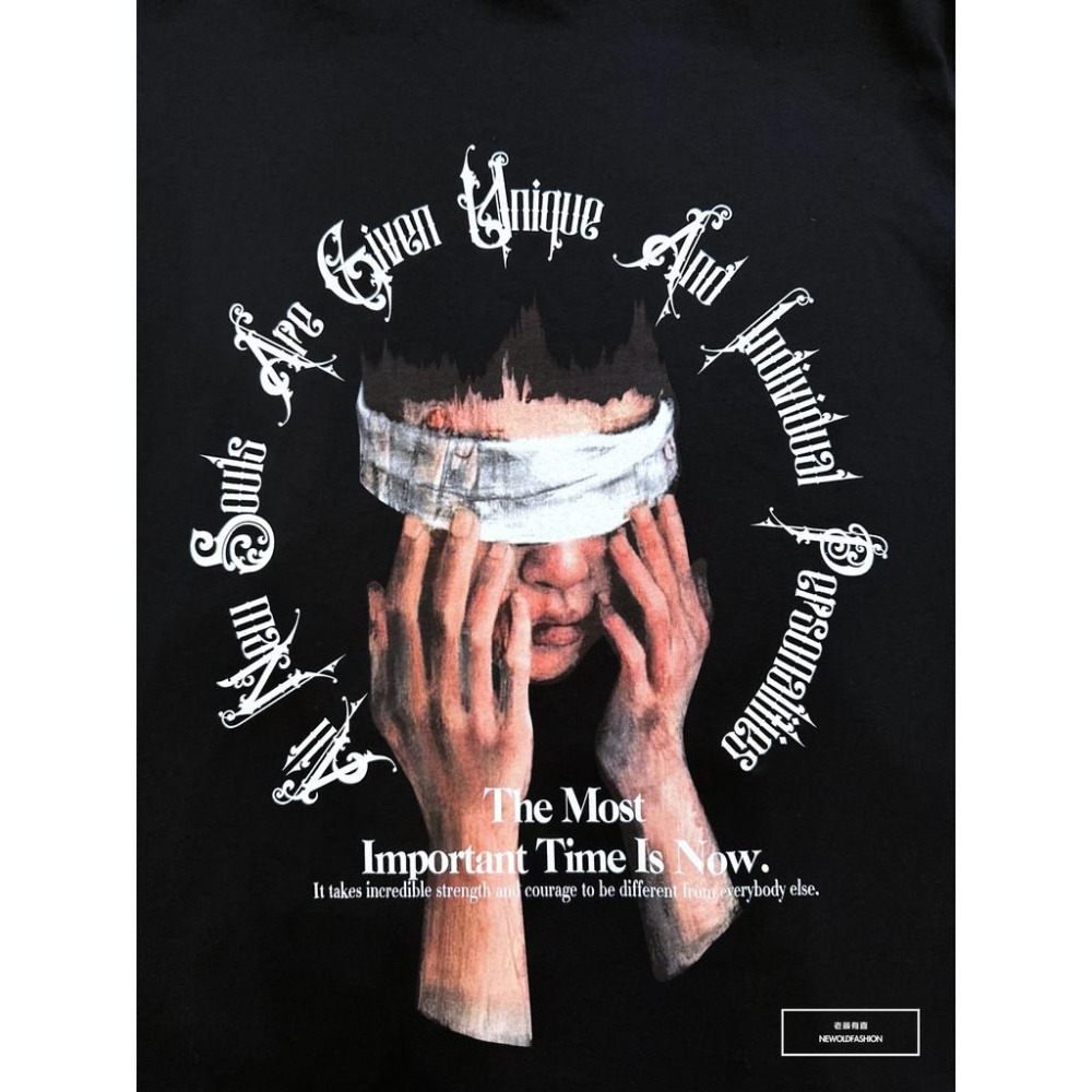 『新品上市』重磅矇眼小童短T(NOF23052645)-黑-細節圖5