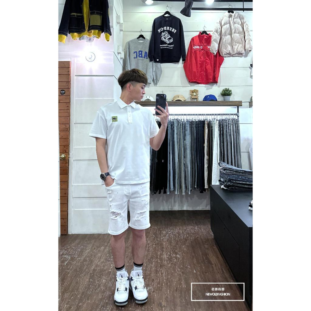 『新品上市』重磅刺繡墨鏡人POLO衫(NOF2303C10005)-白-細節圖2