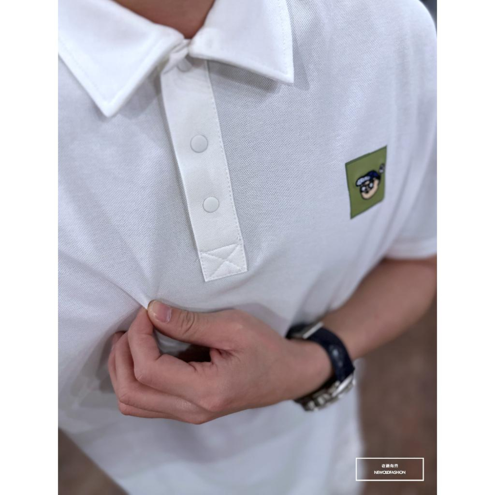 『新品上市』重磅刺繡墨鏡人POLO衫(NOF2303C10005)-白-細節圖3