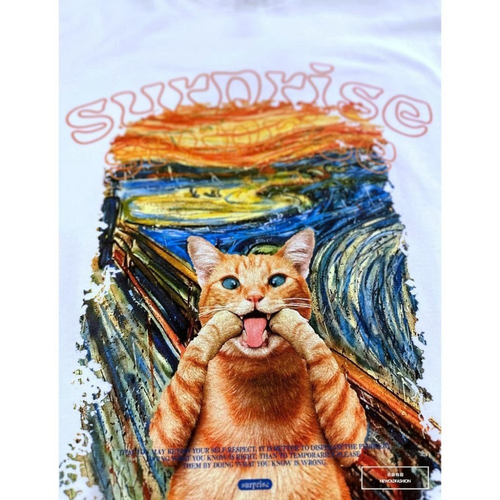 『新品上市』重磅吶喊貓咪短T(NOF23052646)-白-細節圖7