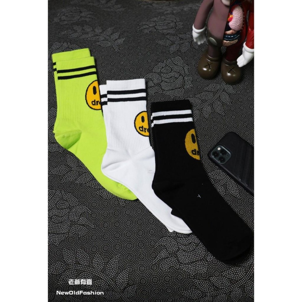 『新品上市』重磅drew笑臉高筒襪(原價189)-黑-細節圖3