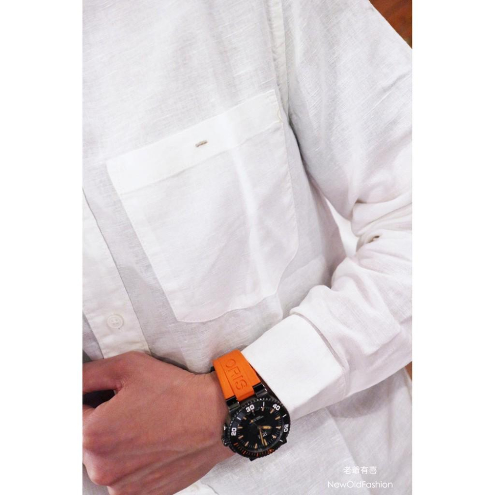 『老爺有喜』一字刺繡口袋素色襯衫(NOF20062003)-白-細節圖5