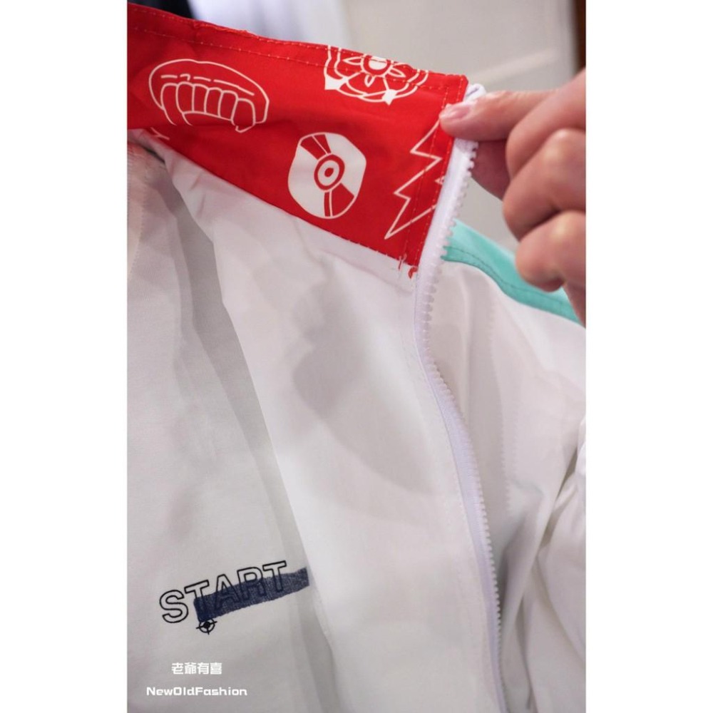 『老爺有喜』WSP胸章立領拼接防風外套-白-細節圖7