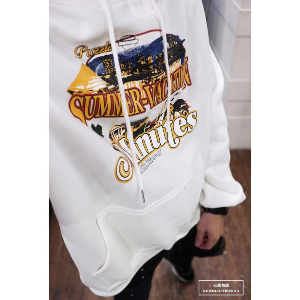 『老爺有喜』重磅Minutes金字塔刷毛帽T -白-細節圖4