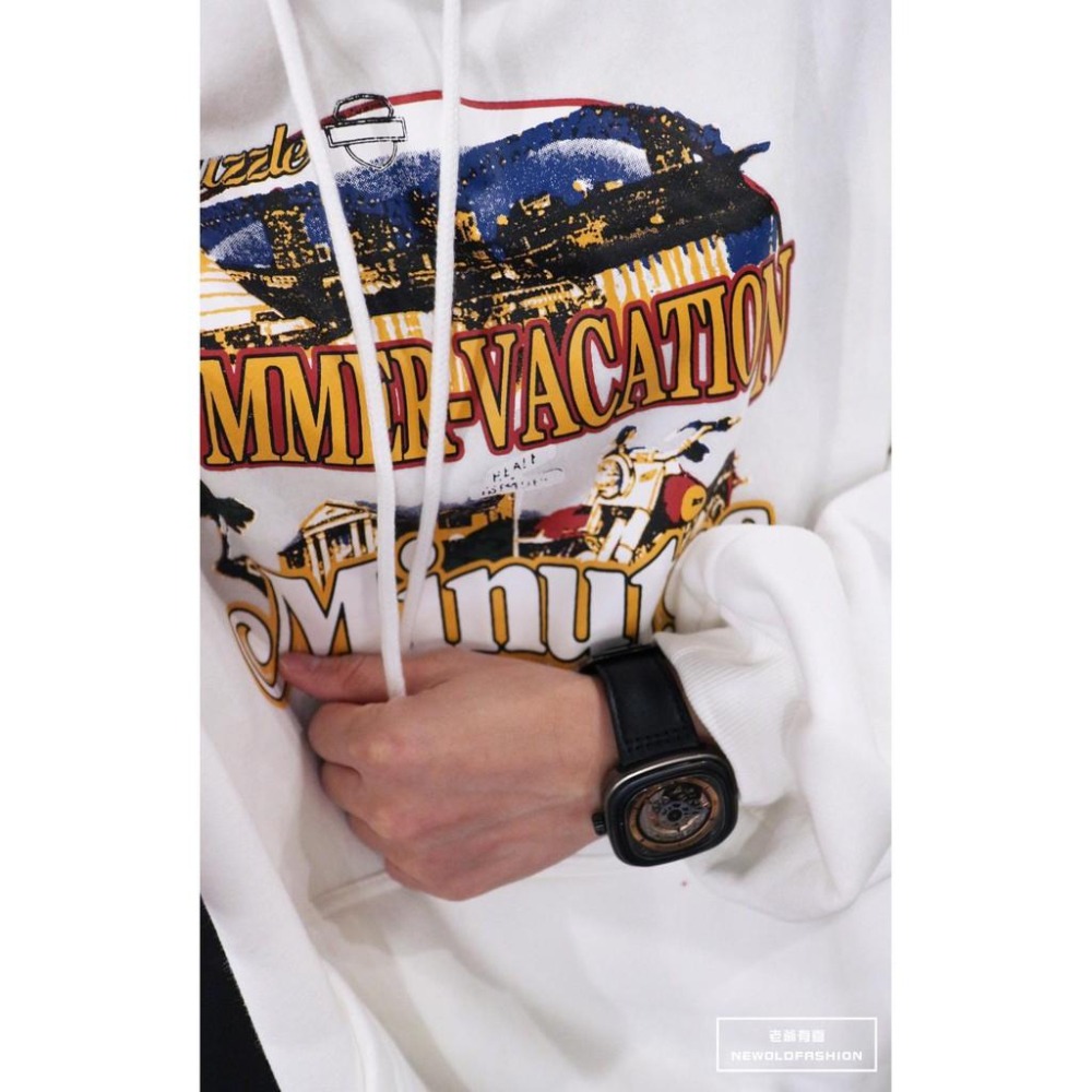 『老爺有喜』重磅Minutes金字塔刷毛帽T -白-細節圖6