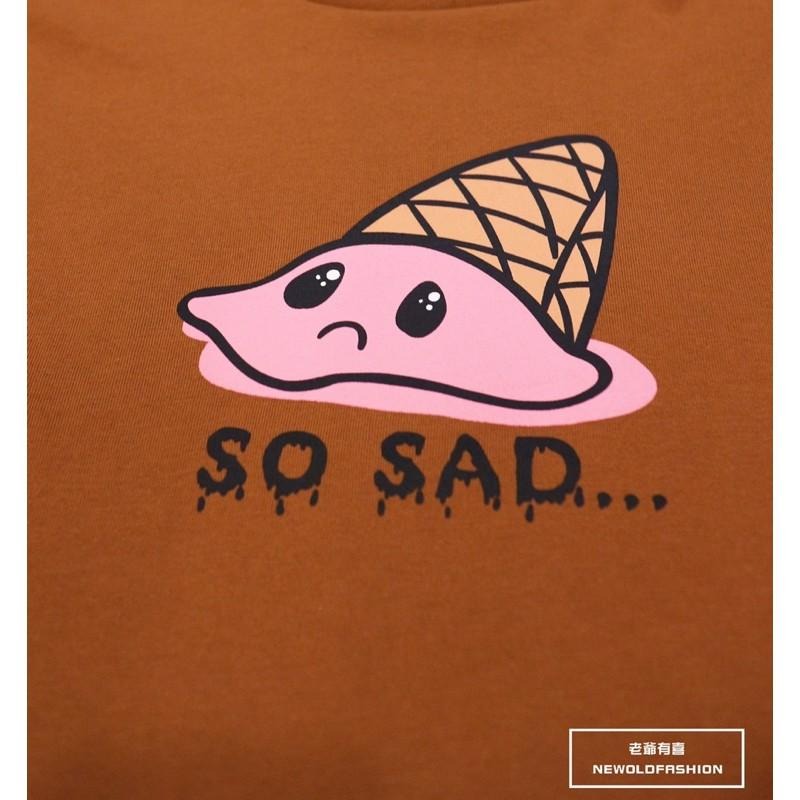 『老爺有喜』重磅So sad冰淇淋短T -咖啡-細節圖3