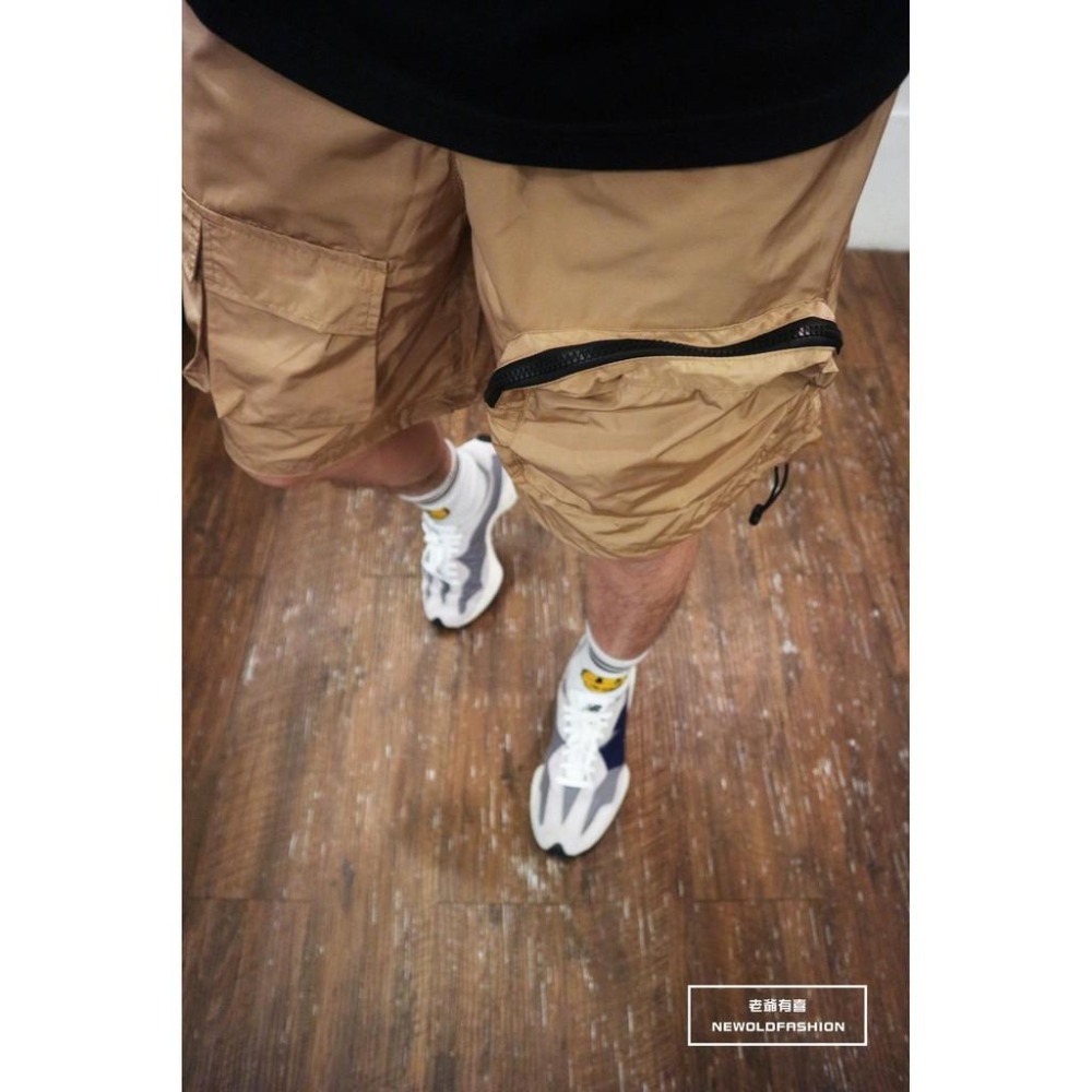 『老爺有喜』拉鍊口袋防風短褲 -卡其-細節圖6