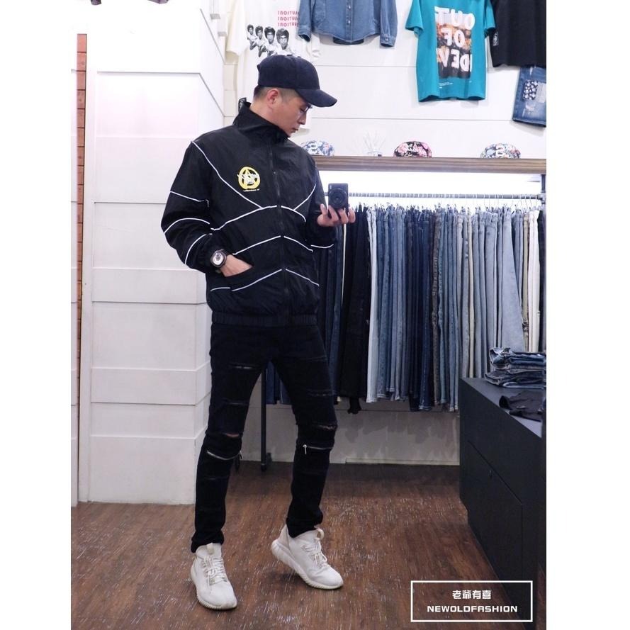 『老爺有喜』A跳色反光條立領防風外套(NOF2109A203)-黑-細節圖6