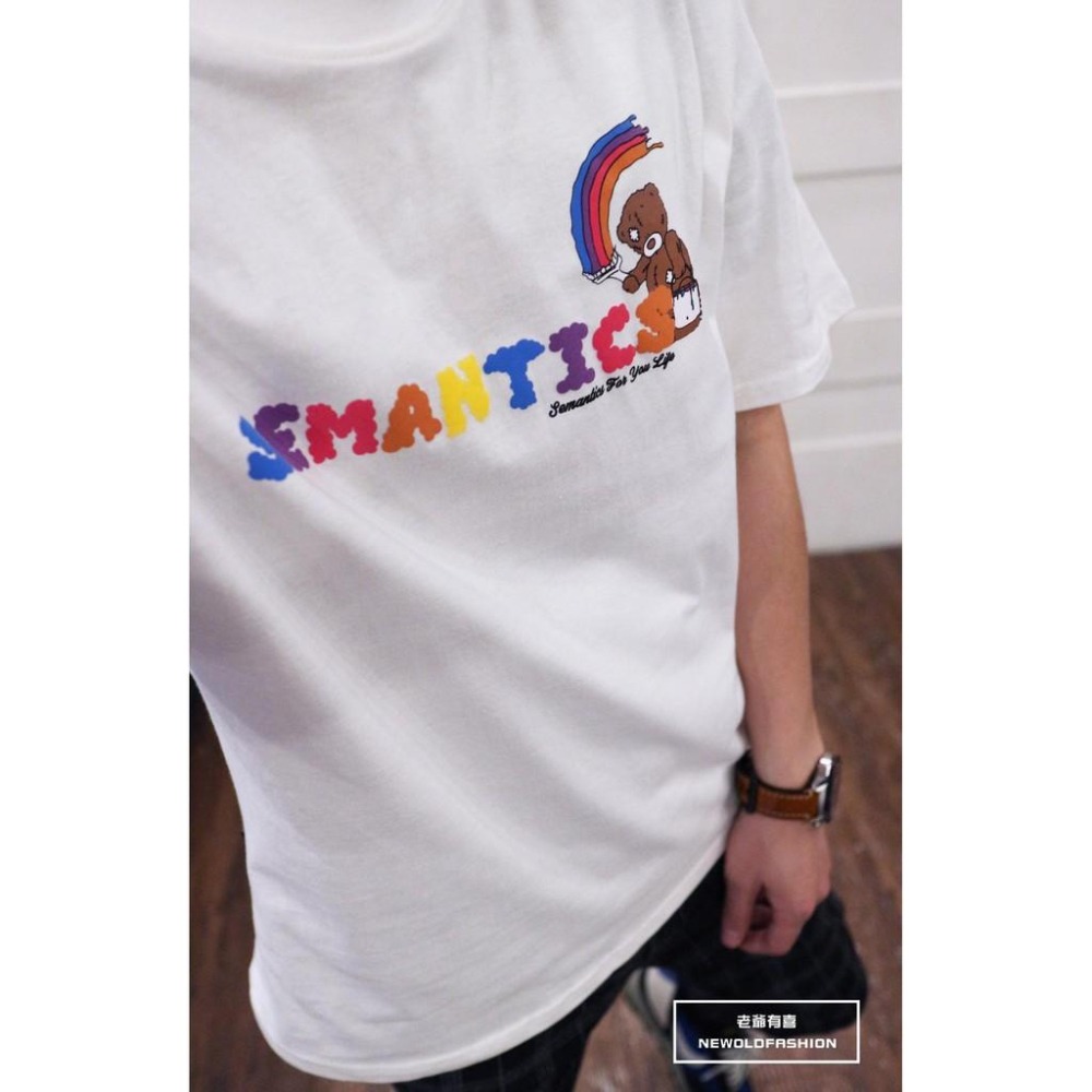 『老爺有喜』重磅彩色塗鴉熊短T -白-細節圖4